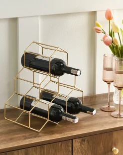 Sale Beliani Porta bottiglie da vino LISTOWEL Metallo Oro