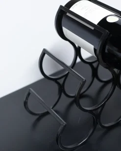 Beliani Porta bottiglie da vino LURGAN Metallo Nero