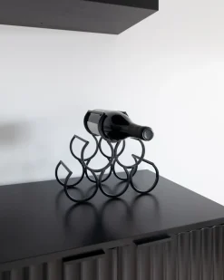 Beliani Porta bottiglie da vino LURGAN Metallo Nero
