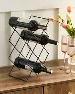 Clearance Beliani Porta bottiglie da vino RATHKEALE Metallo Nero