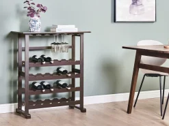 Beliani Porta bottiglie da vino ROWLEY scuro Marrone