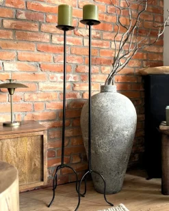 Outlet Beliani Portacandele ALMADA Metallo 118 cm Nero