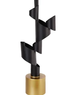 Beliani Portacandele AMILLY Metallo 51 cm Nero Nero Oro