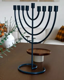 Clearance Beliani Portacandele AMORA Metallo 50 cm Blu