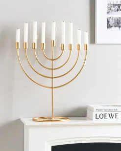 Online Beliani Portacandele AMORA Metallo 50 cm Oro