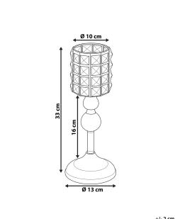 Beliani Portacandele AVORD Vetro 33 cm Argento