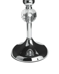 Beliani Portacandele AVORD Vetro 33 cm Argento