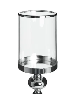 Beliani Portacandele BONAO Vetro 42 cm Argento