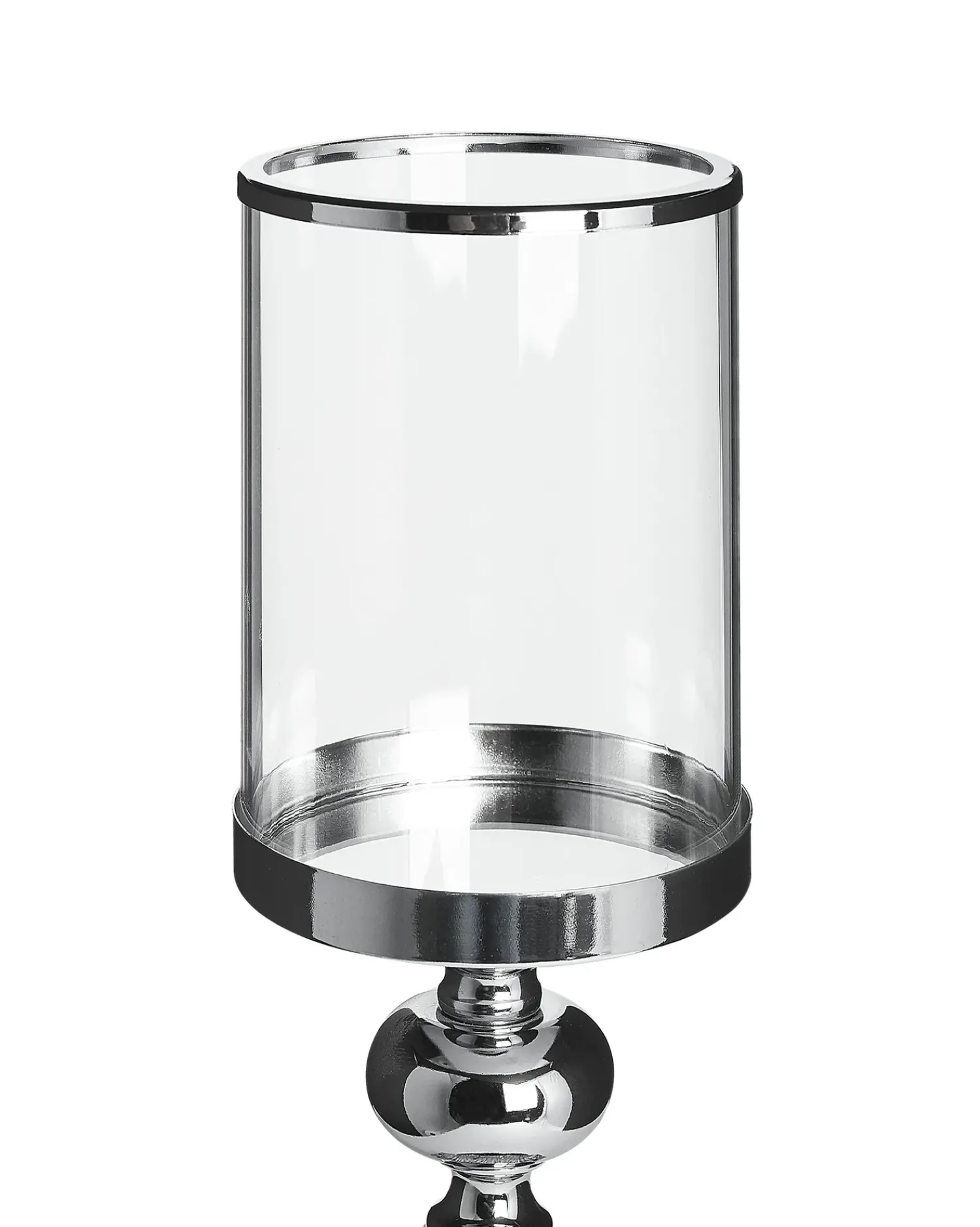 Beliani Portacandele BONAO Vetro 42 cm Argento