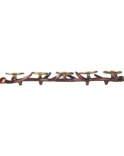 New Beliani Portacandele CLEONAE Metallo 7 cm Marrone Oro Marrone