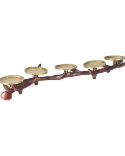 New Beliani Portacandele CLEONAE Metallo 7 cm Marrone Oro Marrone