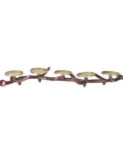New Beliani Portacandele CLEONAE Metallo 7 cm Marrone Oro Marrone