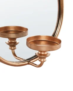 Hot Beliani Portacandele da parete BAZARNES Metallo 45 cm Oro