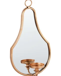 Hot Beliani Portacandele da parete BAZARNES Metallo 45 cm Oro