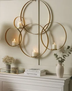 Online Beliani Portacandele da parete BURU Metallo 80 cm Oro