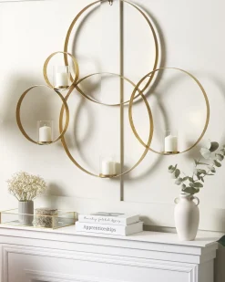 Online Beliani Portacandele da parete BURU Metallo 80 cm Oro