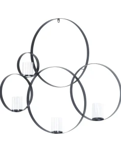 Discount Beliani Portacandele da parete BURU Metallo 80 cm Nero