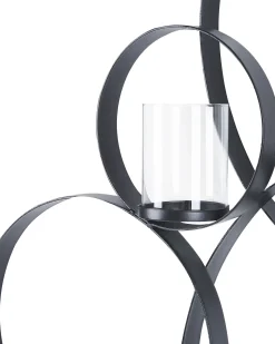 Discount Beliani Portacandele da parete BURU Metallo 80 cm Nero