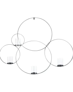 Discount Beliani Portacandele da parete BURU Metallo 80 cm Nero