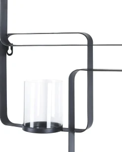 New Beliani Portacandele da parete PALAWAN Metallo 65 cm Nero
