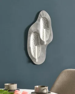 Beliani Portacandele da parete PENICHE Metallo 60 cm Argento