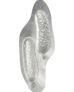 Beliani Portacandele da parete PENICHE Metallo 60 cm Argento