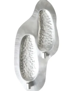 Beliani Portacandele da parete PENICHE Metallo 60 cm Argento