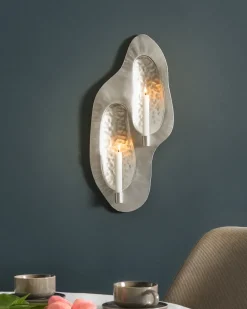 Beliani Portacandele da parete PENICHE Metallo 60 cm Argento