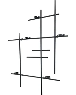 Beliani Portacandele da parete PORTO 74 cm Nero