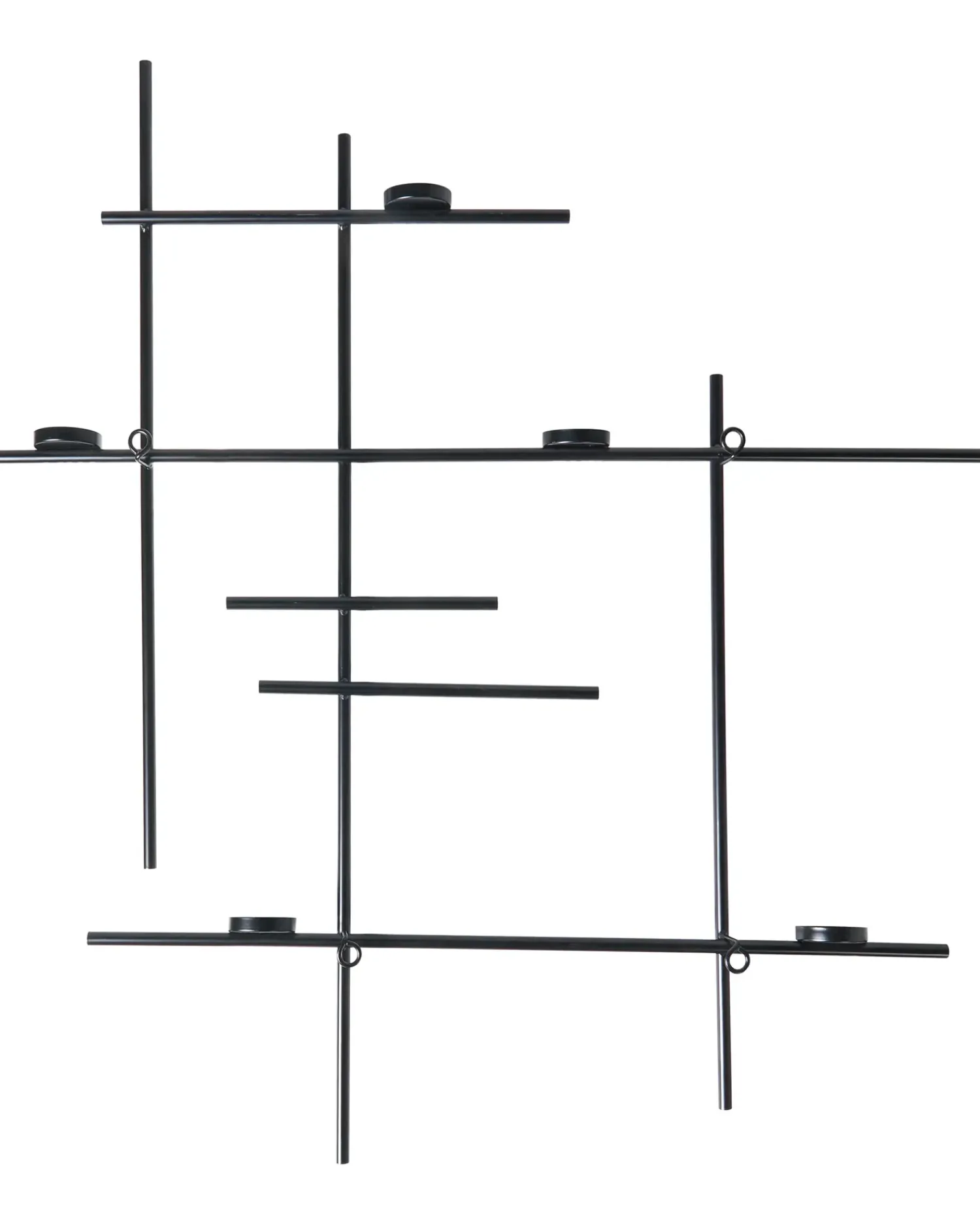 Beliani Portacandele da parete PORTO 74 cm Nero