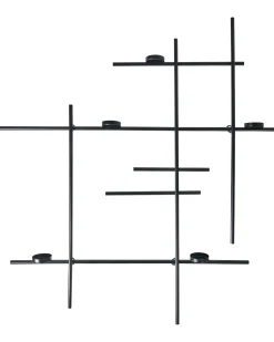 Beliani Portacandele da parete PORTO 74 cm Nero