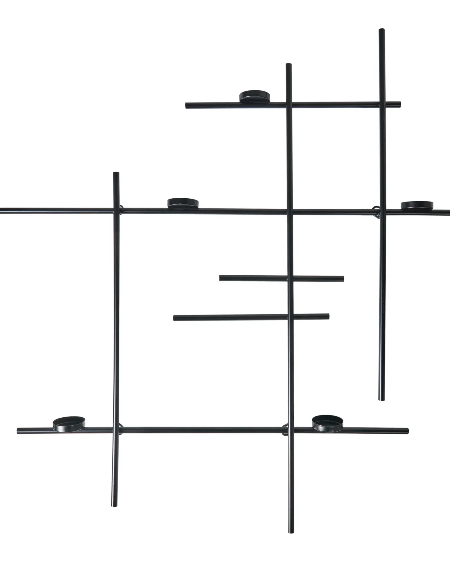 Beliani Portacandele da parete PORTO 74 cm Nero