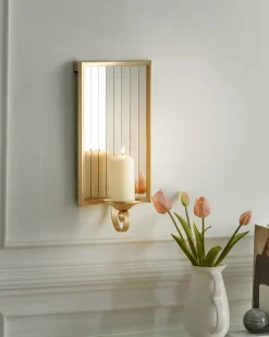 Online Beliani Portacandele da parete SOBREDA Metallo 41 cm Oro