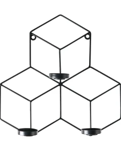 New Beliani Portacandele da parete TAROUCA Metallo 31 cm Nero