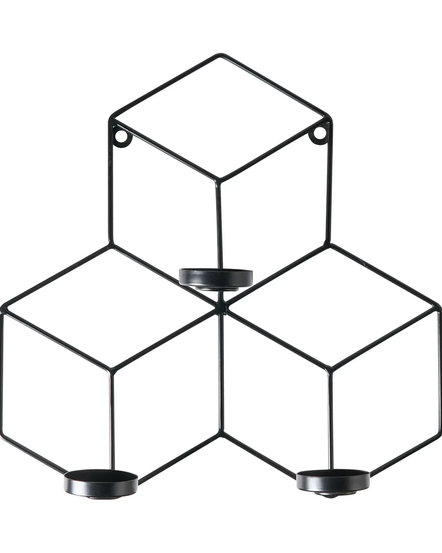 New Beliani Portacandele da parete TAROUCA Metallo 31 cm Nero