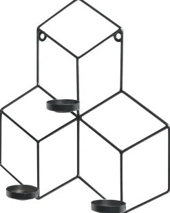 New Beliani Portacandele da parete TAROUCA Metallo 31 cm Nero