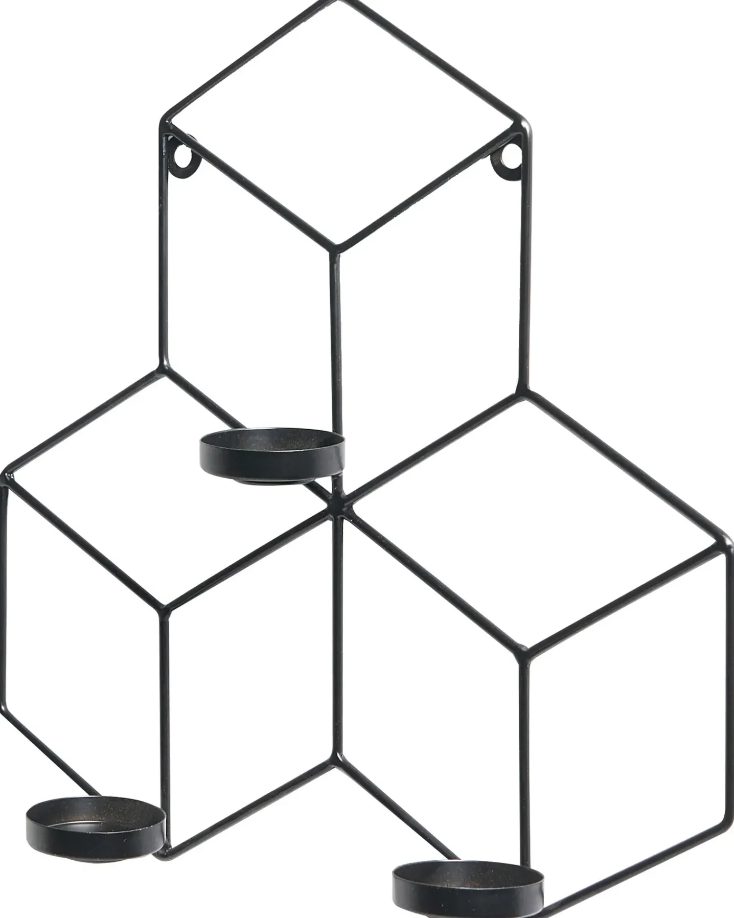 New Beliani Portacandele da parete TAROUCA Metallo 31 cm Nero