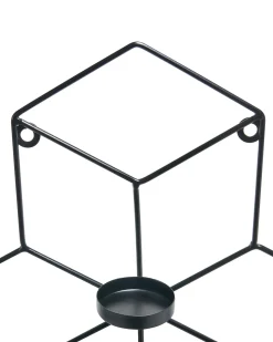 New Beliani Portacandele da parete TAROUCA Metallo 31 cm Nero