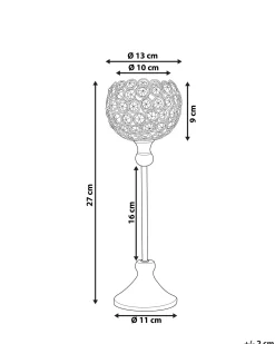 Online Beliani Portacandele ESTERNAY Metallo 27 cm Argento