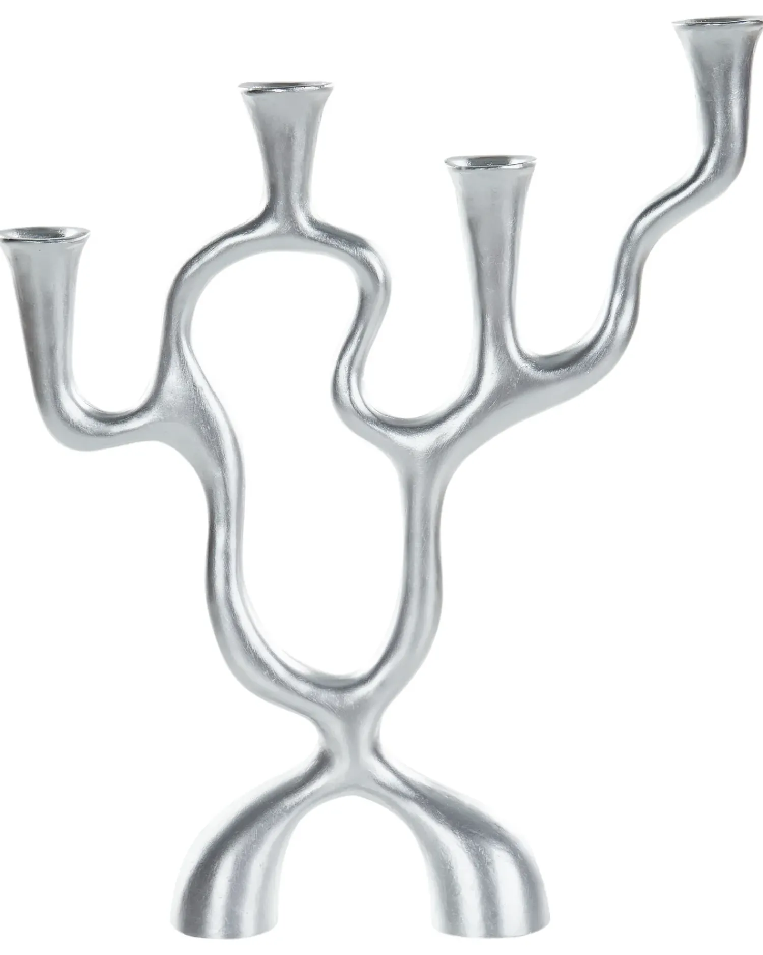 Clearance Beliani Portacandele FAMOES Metallo 41 cm Argento