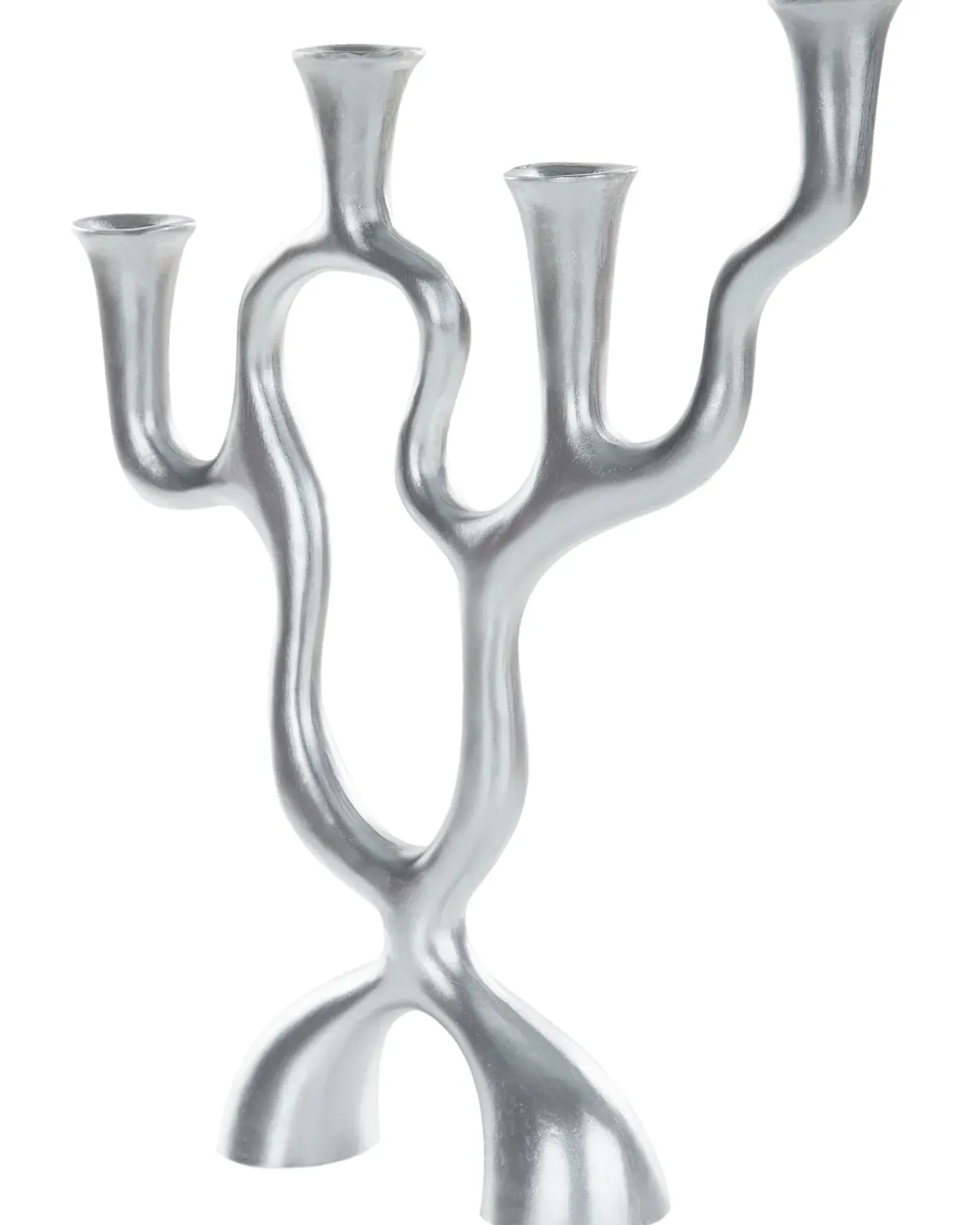 Clearance Beliani Portacandele FAMOES Metallo 41 cm Argento