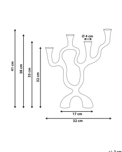 Clearance Beliani Portacandele FAMOES Metallo 41 cm Argento