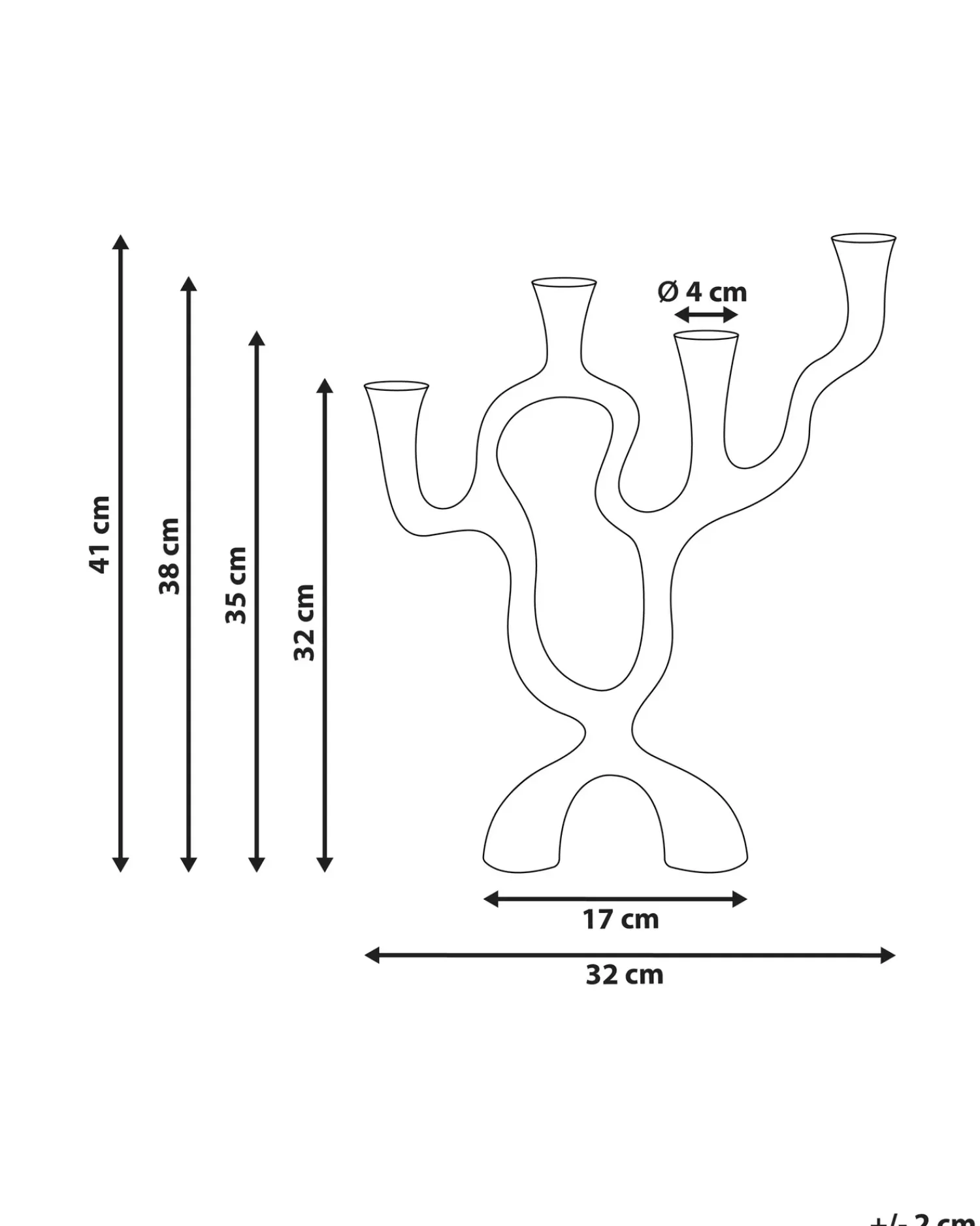 Clearance Beliani Portacandele FAMOES Metallo 41 cm Argento