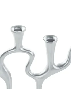 Clearance Beliani Portacandele FAMOES Metallo 41 cm Argento