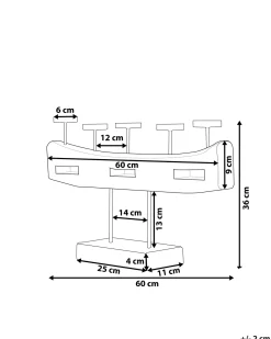Discount Beliani Portacandele GUATEMALA Legno di pino 36 cm Marrone Marrone Nero