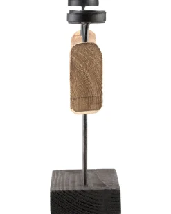Discount Beliani Portacandele GUATEMALA Legno di pino 36 cm Marrone Marrone Nero