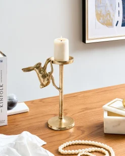 Beliani Portacandele KOSOR Metallo 25 cm Oro