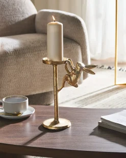 Beliani Portacandele KOSOR Metallo 25 cm Oro
