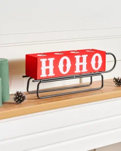Sale Beliani Portacandele KUHMO Rosso Metallo Bianco Rosso