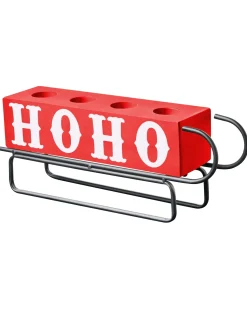 Sale Beliani Portacandele KUHMO Rosso Metallo Bianco Rosso